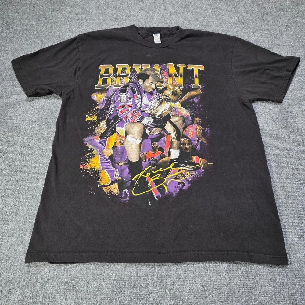 Kobe Bryant Tribute Graphic T Shirt Black Xl Heavy Jersey Cotton Mens Hu Tag